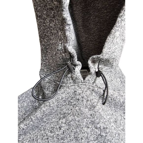 PINK Victoria Secret Cropped Grey Black Hoodie Drawstring Medium EUC - Picture 4 of 5